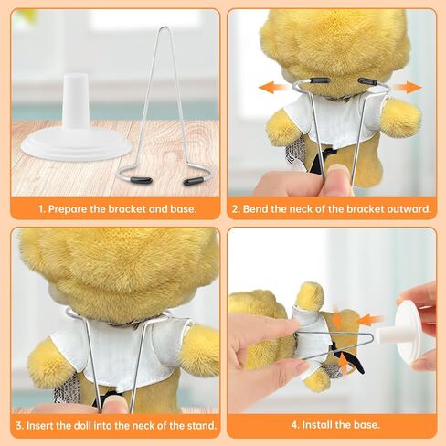 6 pcs Doll Stand Adjustable Action Figure Display Holder Support for 4-8 inches Dolls Keep the Standing Position for Home Office Shop Birthday Party Favor, Without-Dolls (颜色:White) in Kuwait