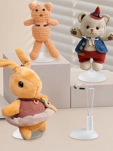 6 pcs Doll Stand Adjustable Action Figure Display Holder Support for 4-8 inches Dolls Keep the Standing Position for Home Office Shop Birthday Party Favor, Without-Dolls (颜色:White) in Kuwait