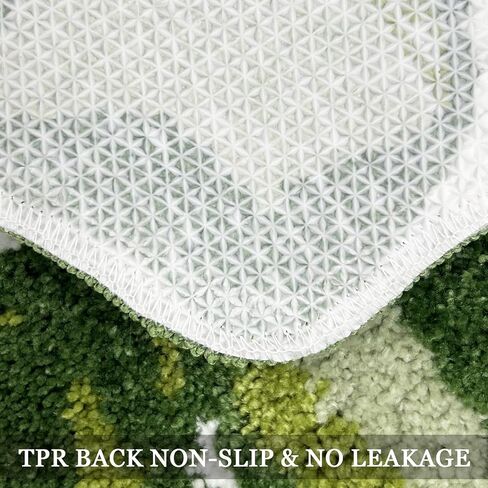 Green Bathroom Runner Rug - Leaf Long Bath Mat Tropical Monstera Bath Rugs Non Slip Washable Bathrug for Bathroom Floor, Cute Restroom Rug, Plant Absorbent Bathmat Botanical Home Decor 24" x 60" in Kuwait