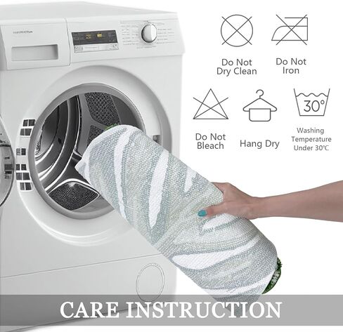 Green Bathroom Runner Rug - Leaf Long Bath Mat Tropical Monstera Bath Rugs Non Slip Washable Bathrug for Bathroom Floor, Cute Restroom Rug, Plant Absorbent Bathmat Botanical Home Decor 24" x 60" in Kuwait