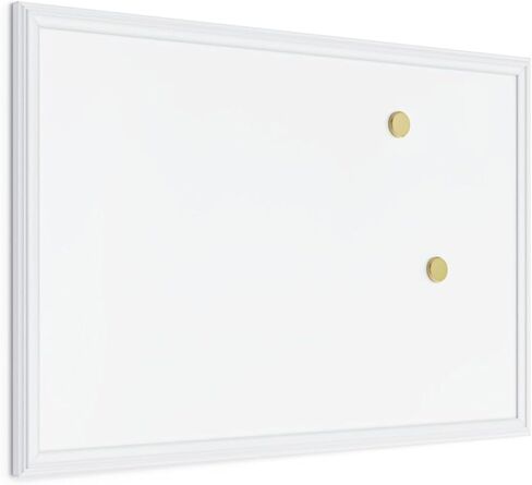 U Brands Farmhouse Board, Magnetic Dry Erase White Board, 30" x 20", Wall Mounted with White Wood Frame, Includes 2 Magnets, Home, Office, Classroom Dry Erase Board (2071U00-01) in Saudi Arabia