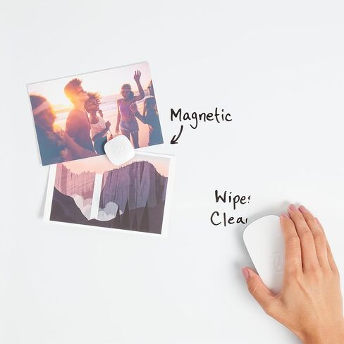 U Brands Farmhouse Board, Magnetic Dry Erase White Board, 30" x 20", Wall Mounted with White Wood Frame, Includes 2 Magnets, Home, Office, Classroom Dry Erase Board (2071U00-01) in Saudi Arabia