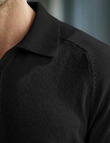 JMIERR Men's Short Sleeve Knitted Polo Shirt Wool Blend Johnny Collar Sweater Tops in Saudi Arabia