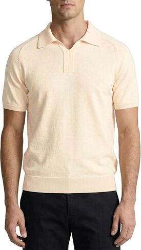JMIERR Men's Short Sleeve Knitted Polo Shirt Wool Blend Johnny Collar Sweater Tops in Saudi Arabia