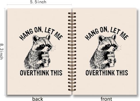 KDHTY Funny Raccoon Notebook,Funny Office Supplies,Office Spiral Hardcover Journal for Coworker Gitts,Raccoon Gift Cute Notebook for Women Lovers,5.5 x 8.3 Inches in Kuwait