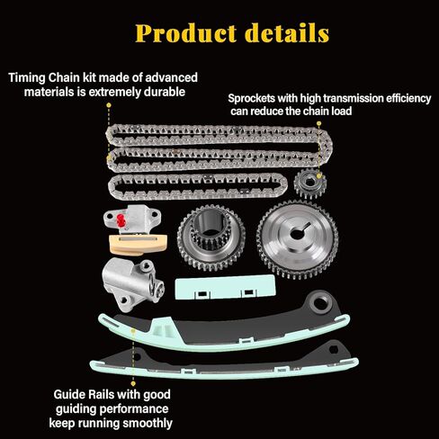 OCPTY Timing Chain Kit Compatible with 9-0723S for 2007-2012 for Nissan Sentra;2007-2012 for Nissan Versa;2009 for Nissan Cube in Saudi Arabia