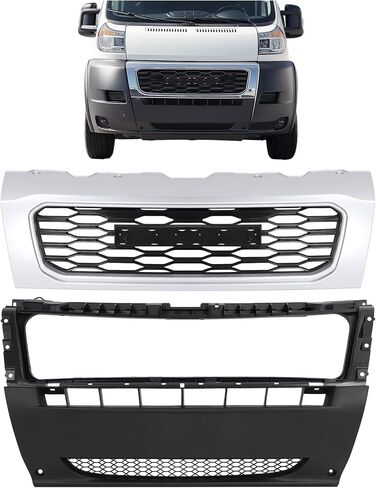 غطاء سفلي مركزي للمصد الأمامي من KUAFU متوافق مع 2019-2021 Ram Promaster 1500 2500 3500 بديل لـ 1ZT90JXWAB CH1000A52 بلاستيك (PP) مزخرف + مطلي باللون الأسود in Saudi Arabia