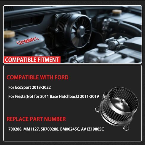 AC Heater Blower Motor HVAC Motor Fan Replacement 700288 Compatible with Ford for Fiesta 2011 2012 2013 2014 2015 2016 2017 2018 2019, for EcoSport 2018-2022 AV1Z19805C in Saudi Arabia