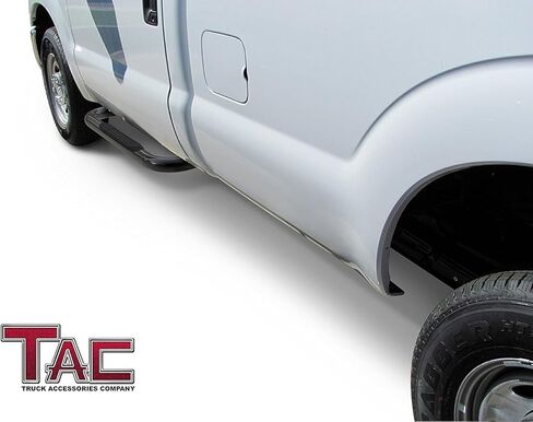 خطوات جانبية TAC تناسب 2004-2008 F150 الكابينة العادية (باستثناء 04 هيريتاج) شاحنة بيك اب 3 بوصات قضبان جانبية سوداء قضبان نيرف قضبان متدرجة لوحات الجري ملحقات خارجية للطرق الوعرة (قطعتان من لوحات الجري) in Saudi Arabia