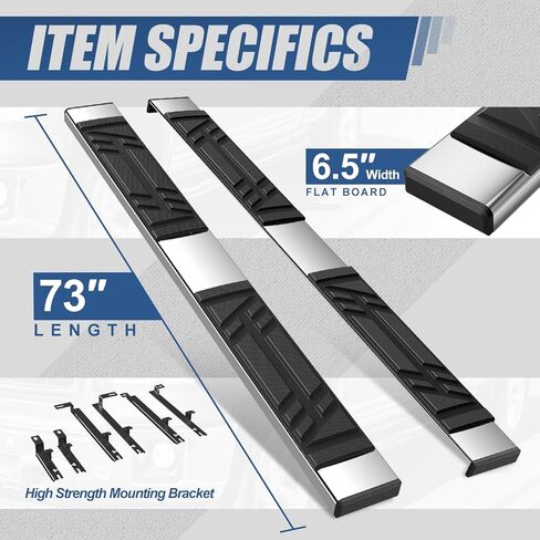 Auto Dynasty Running Boards Compatible with 2015-2024 Nissan Murano, Stainless Steel Side Step Rail Nerf Bars, 6.5" x 73" Step Bars, Polished Chrome in Saudi Arabia