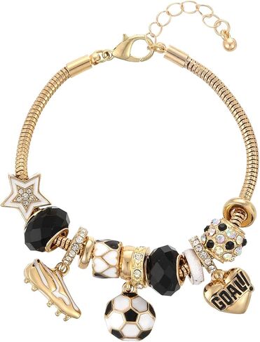 Madison Tyler Sport Bracelet for Women | Softball Basketball Cheer Baseball Ballet Beaded Charm Bracelet | Cute Game Day Adjustable Snake Chain Bracelet Jewelry in Saudi Arabia