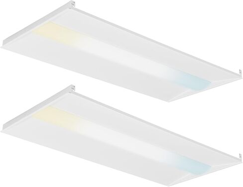 Cortelco 2x4 LED Troffer Light-25W/30W/35W/40W/50W,Up to 7500 Lumens,4 CCT Selectable 3000K/3500K/4000K/5000K,0-10V Dimmable Drop Ceiling Panel,100-277V,ETL & DLC Listed,Commercial Grade,2 Pack in Kuwait