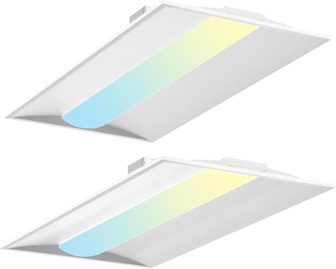 2x2 FT LED Center Basket Troffer Light, 3CCT Color Tunable 3500K/4000K/5000K, Watt Adjustable 30/35/40W, 0-10V Dimmable Drop Ceiling Lights, 120-277V-ETL&DLC Qualified-64Pack in Saudi Arabia