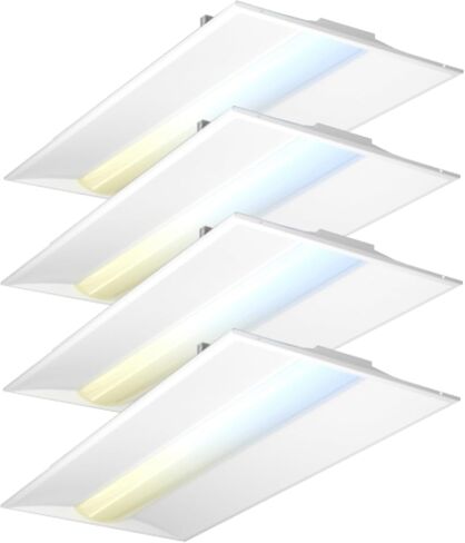 2x2 FT LED Center Basket Troffer Light, 3CCT Color Tunable 3500K/4000K/5000K, Watt Adjustable 30/35/40W, 0-10V Dimmable Drop Ceiling Lights, 120-277V-ETL&DLC Qualified-64Pack in Saudi Arabia
