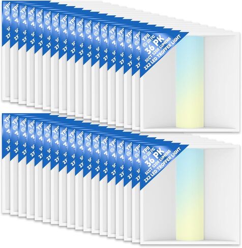2x2 FT LED Center Basket Troffer Light, 3CCT Color Tunable 3500K/4000K/5000K, Watt Adjustable 30/35/40W, 0-10V Dimmable Drop Ceiling Lights, 120-277V-ETL&DLC Qualified-64Pack in Saudi Arabia