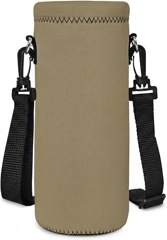 Water Bottle Sling Case Bag Carrier Holder - 500ML 750ML 1000ML Neoprene Water Bottle Sleeve Cooler Cover Pouch with Adjustable Shoulder Strap for Men Women Travel Camping Walking Hiking Running in Saudi Arabia