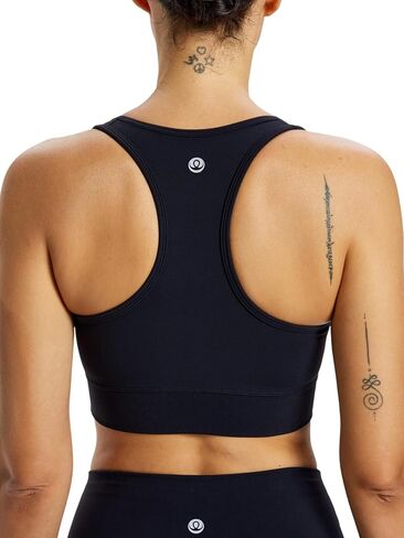 حمالة صدر رياضية برقبة مربعة من Racerback للنساء ذات دعم متوسط ​​للتمارين الرياضية وحمالة صدر مبطنة لليوجا in Kuwait