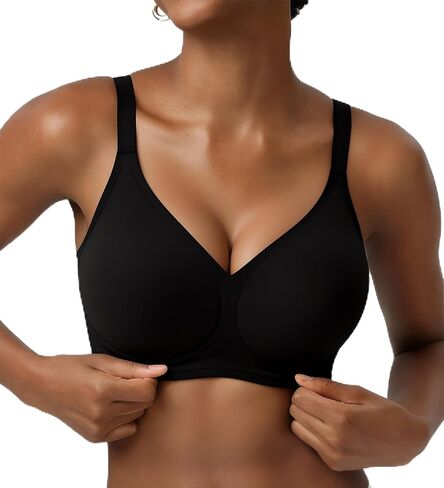 Jelly Wireless Bras for Women Push Up Seamless No Underwire Deep V Bras Comfortable Tshirt Bralettes Everyday Bras in Saudi Arabia