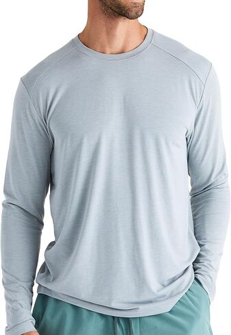 Free Fly Men’s Shade Long Sleeve - UPF 50+ Sun Protection Clothing Men’s Sun Shirt, Bamboo Viscose Long Sleeve Shirt for Men in Kuwait