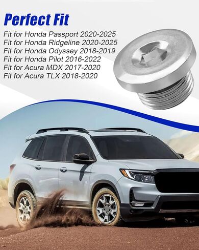 Drainage Screw Plug Fit for Honda Passport Ridgeline Pilot Odyssey Acura MDX TLX 2016-2025, 9 Speed Transmission Drain Bolt Replace 06237-5J4-010 in Saudi Arabia