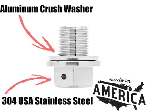 Votex - Oil Drain Plug fits Yamaha YXR66F Rhino 660 (2004-2007) - Made in USA - Stainless Steel - Part Number 90340-14132-00 in Saudi Arabia
