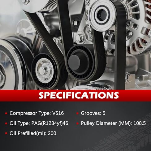 AC Compressor with Clutch for Focus 2.0L 2012 2013 2014, Air Conditioning Compressor Replace for 97323, 98323, BV6Z19703B in Saudi Arabia