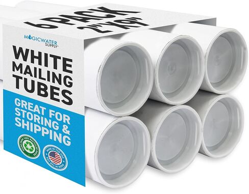 MagicWater Supply Mailing Tube 2 in x 9 in White - 4 Pack - for Shipping and Storage of Posters, Arts, Crafts, and Documents in Kuwait