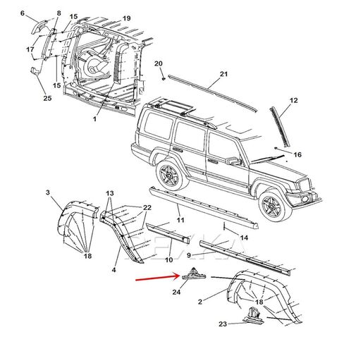 Rexka 20pcs Front Fender Flare Moulding Clips 5189181AA for Jeep Commander XH XK 2006 2007 2008 2009 2010 5189181-AA - Large Fender Flare Retainer Moulding Clip in Kuwait