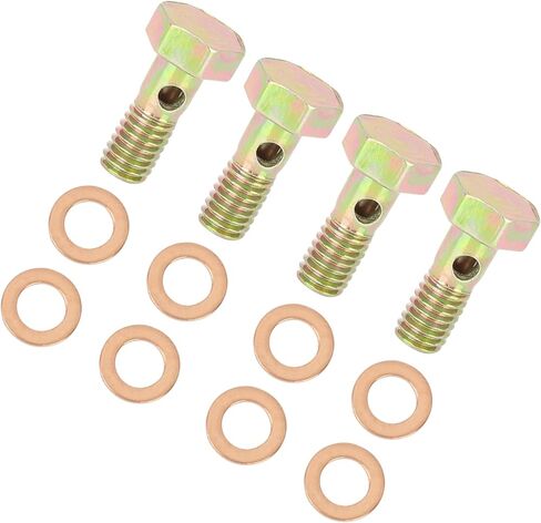 4 Sets M6x1.0mm Metric Thread Banjo Bolts Brake Fitting Adapter with M6 Washers Auto Accessories in Saudi Arabia