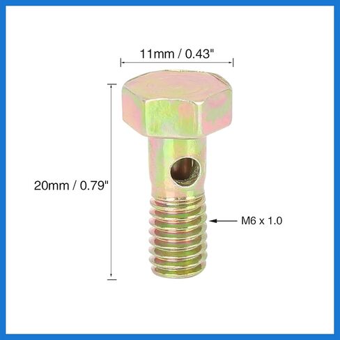 4 Sets M6x1.0mm Metric Thread Banjo Bolts Brake Fitting Adapter with M6 Washers Auto Accessories in Saudi Arabia