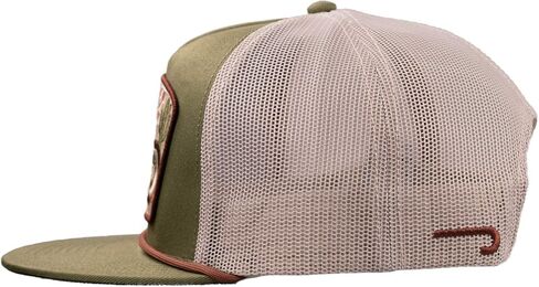 قبعة Lazy J Ranch Olive & White Brewster Classic Rope Trucker - قبعات ريفية للجنسين قابلة للتعديل in Kuwait