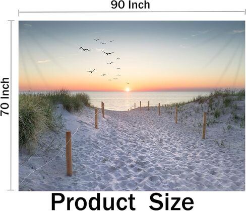 TUGCAY Ocean Beach Tapestry Sunset Seabird Seaside with Grass Wall Hanging Tapestries Nature Landscape Tapestry for Bedroom Living Room Dorm Decor, 90x70 Inches in Kuwait