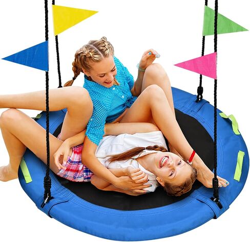 Tree Swing, Saucer Flying Swing 40 Inch for Kids, 900lbs Weight Capacity, with Adjustable Hanging Straps, for Backyard and Outdoor Playground, Gifts for Kids, Blue in Kuwait
