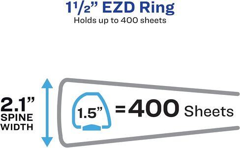 Avery Heavy-Duty 1.5 Inch Binders 3 Ring, View Binder, 1.5 Inch EZD Ring, Black, Sturdy (12-Pack of 79695) in Saudi Arabia