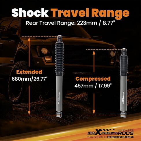صدمات خلفية maxpeedingrods 0-3 بوصة لسيارة Toyota 4Runner FJ Cruiser 2003-2023، G1 مطورة in Saudi Arabia