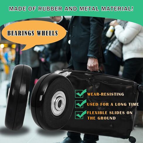 عجلات بديلة لحقيبة الأمتعة بقطر 1.97 بوصة و8 قطع بسمك 0.55 بوصة مع محامل كروية مقاومة للاهتراء، أدوات إصلاح العجلات المطاطية الدوارة لحقائب الأمتعة وحقيبة العربة in Kuwait