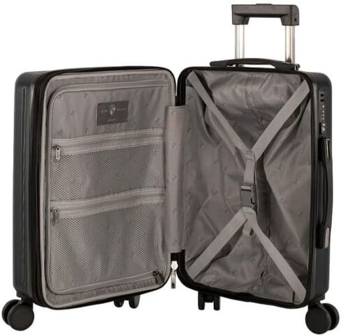 Heys SpinLite 21 بوصة خفيفة الوزن ومتينة وقابلة للتوسيع، نظام مقبض تلسكوبي بقفل مجمع TSA مع عجلات دوارة مزدوجة تحمل الأمتعة (أسود) in Kuwait