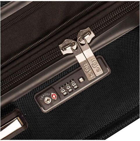 Heys SpinLite 21 بوصة خفيفة الوزن ومتينة وقابلة للتوسيع، نظام مقبض تلسكوبي بقفل مجمع TSA مع عجلات دوارة مزدوجة تحمل الأمتعة (أسود) in Kuwait