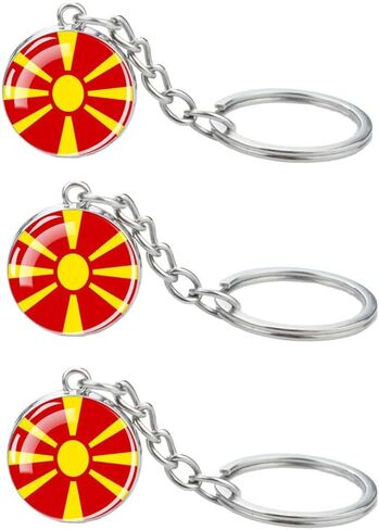 3 Pcs Macedonia Flag Key Chain,Cool Keychain for Car Keys, Stainless Steel Keyrings & Keychains,Used for Home Decoration, Jewelry Hanging Decorations. in Saudi Arabia