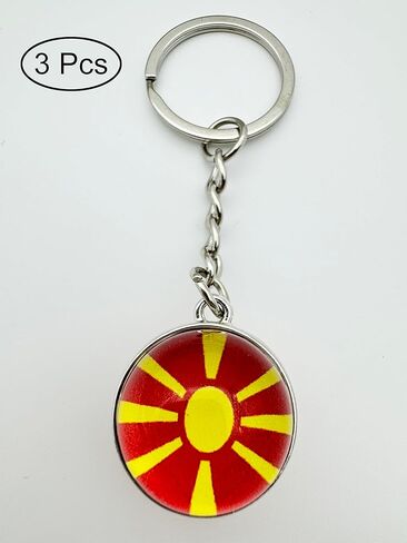 3 Pcs Macedonia Flag Key Chain,Cool Keychain for Car Keys, Stainless Steel Keyrings & Keychains,Used for Home Decoration, Jewelry Hanging Decorations. in Saudi Arabia