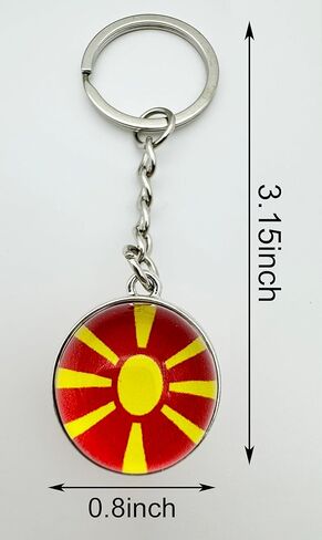 3 Pcs Macedonia Flag Key Chain,Cool Keychain for Car Keys, Stainless Steel Keyrings & Keychains,Used for Home Decoration, Jewelry Hanging Decorations. in Saudi Arabia