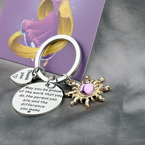 CMNIM Princess Sun Keychain Fairy Tales Lover Gift Gold Sun Key Ring Princess Movie Jewelry for Fans Gifts in Saudi Arabia
