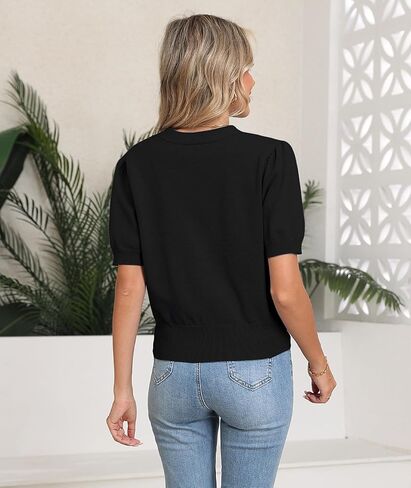 COSSEN Women's Open Front Cardigans Button Down Short Sleeve Summer Trendy Lightweight Crochet Knit Sweaters in Saudi Arabia