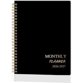 2026-2027 Monthly Planner - Jan.2026 - Dec. 2027, 2 Year Calendar 2026-2027 Monthly Planner, 7.5" x 10", 24 Months Calendar Planner with Note Pages, Twin-wire Binding, for Office, School Home Planning - Black in Kuwait