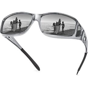 URUMQI Polarized Sunglasses Fit Over Glasses for Men Women - Wraparound UV400 Anti-Glare for Driving, Fishing, Beach in Kuwait