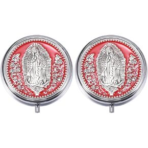 صندوق تخزين مجوهرات غوادالوبي فيرجن أوف بيس الديني مكون من قطعتين، مناسب لتخزين المسابح والإكسسوارات الصغيرة والهدايا التذكارية عند تلقي المناولة الأولى. (أرجواني) in Kuwait