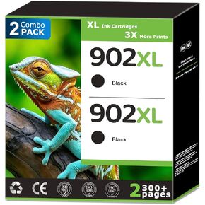 902XL Black Ink Cartridges Compatible for HP 902 Ink Replacements for HP 902 Balck Ink 902xl Work with HP Printer OfficeJet Pro 6968 6978 6950 6958 6961 6962 6966 6960 6970 6975 6979 Printer(2 Black) in Kuwait