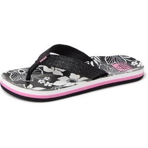 REEF Girls Sandals, Kids Ahi, Pink/Black Floral, 2 in Saudi Arabia