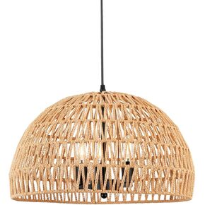 18-Inch Rattan Chandelier, 3-Light Boho Pendant Lighting, Hand-Woven Light Fixture with Adjustable Cable, Modern Farmhouse Hanging Ceiling Light for Dining Room, Bedroom, Entryway EH65080P3 in Saudi Arabia