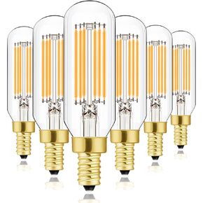 E12 LED Bulb,100 watt Equivalent Candelabra Dimmable Chandelier Light Bulbs 8W 2700K Warm White Clear 800lm T6 E12 LED Edison Filament Vintage Candle Bulb with Decorative,3.7inch,6-Pack in Kuwait